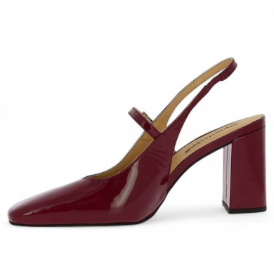 escarpin babies talon haut 42, 43, 44, 45 vernis bordeaux Shoesissime, vue intérieure