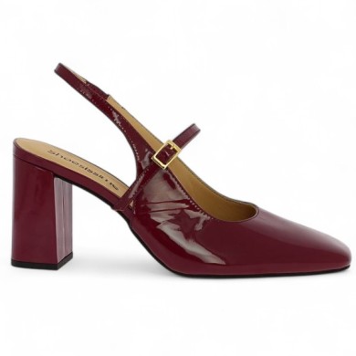 babies sling back grande taille vernis bordeaux Shoesissime, vue coté