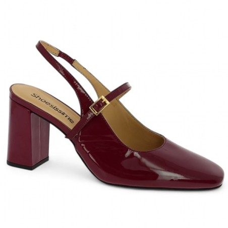 escarpin sling back grande taille vernis bordeaux Shoesissime, vue profil escarpin sling back grande taille vernis bordeaux Shoesissime, vue profil