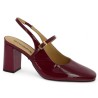 escarpin sling back grande taille vernis bordeaux Shoesissime, vue profil