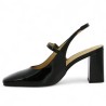 talon femme ouvert vernis noir  grande taille Shoesissime, vue intérieure