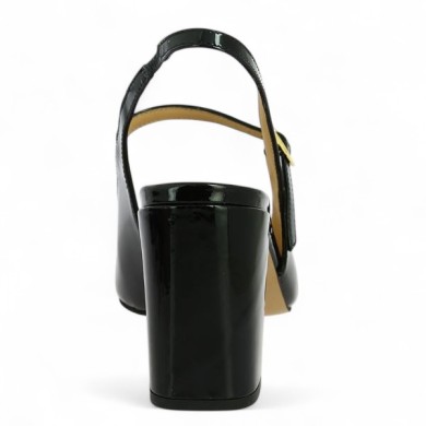 escarpin noir talon ouvert 42, 43, 44, 45 Shoesissime, vue arrière