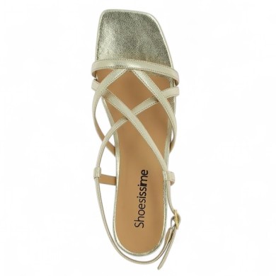 sandale dorée fines brides 42, 43, 44, 45 femme Shoesissime, vue dessus