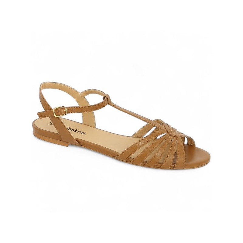 sandale mode camel femme 42, 43, 44, 45 Shoesissime, vue profil