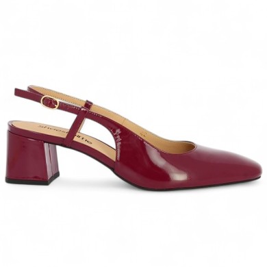 babies femme 42, 43, 44, 45 vernis bordeaux sling back Shoesissime, vue coté