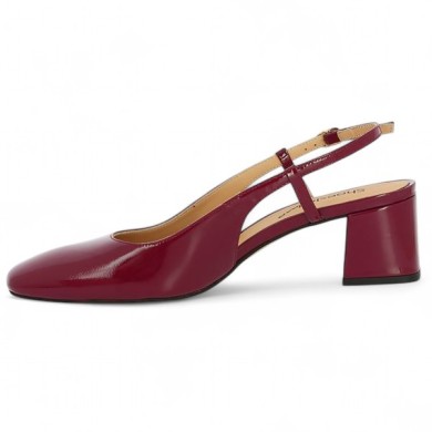 escarpin sling back vernis cuir bordeaux 42, 43, 44, 45 Shoesissime, vue intérieure