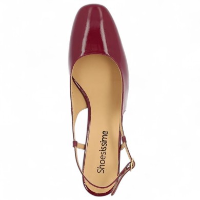 babies femme grande pointure vernis bordeaux sling back Shoesissime, vue dessus