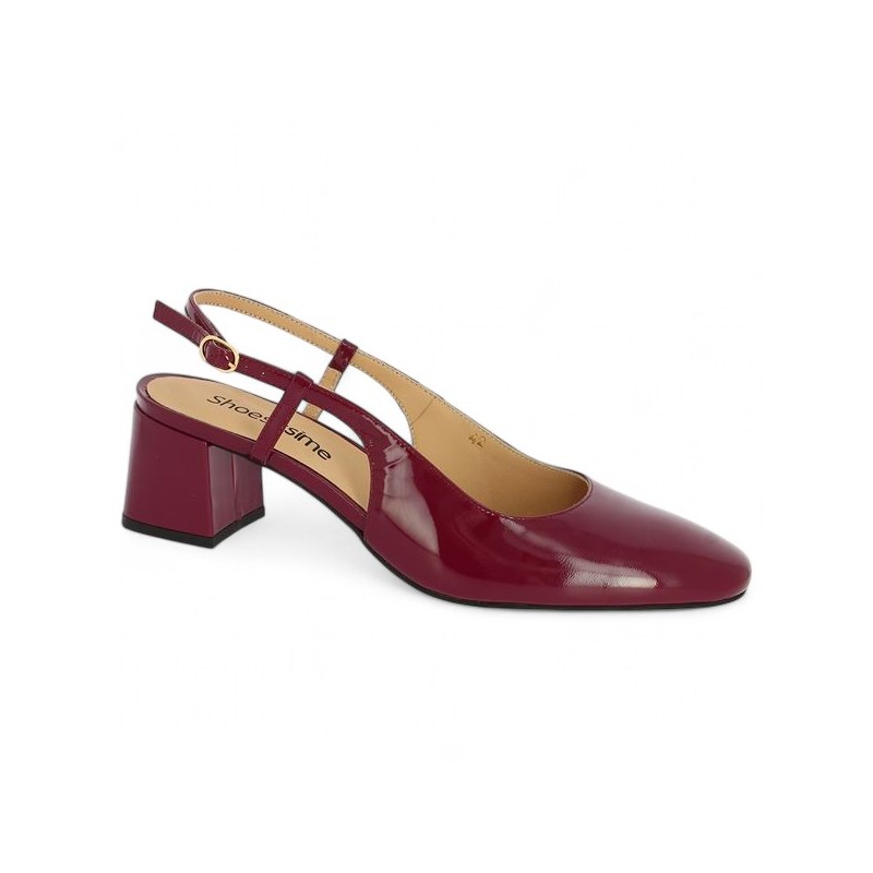 babies femme grande taille vernis bordeaux sling back Shoesissime, vue profil