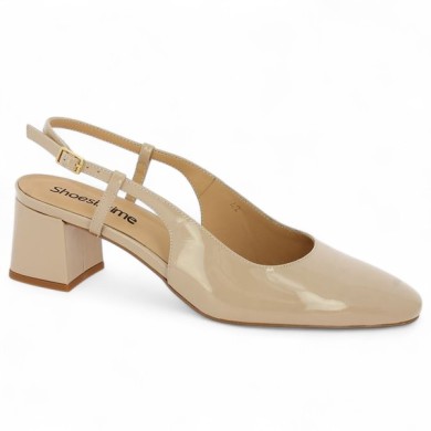 Vanessa - Nude beige patent slippers - Escarpin femme 42, 43, 44, 45 - Shoesissime