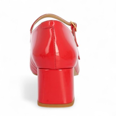escarpin à brides grande pointure femme vernis rouge Shoesissime, vue arrière
