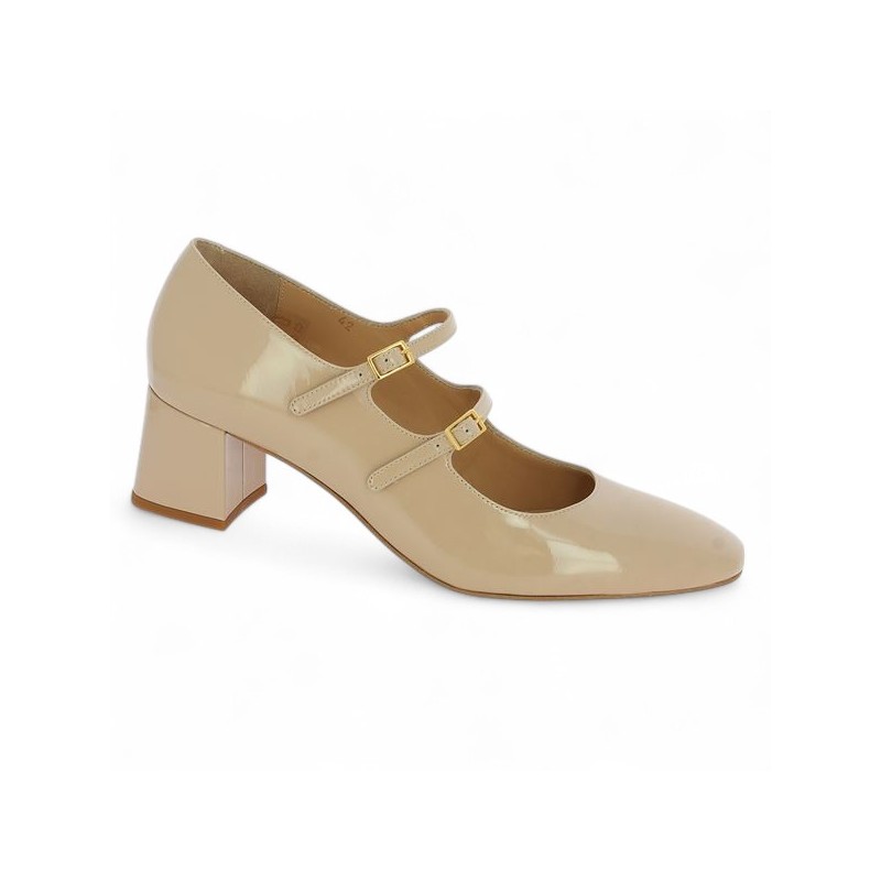 babies talon vernis beige nude 42, 43, 44, 45 femme Shoesissime, vue profil