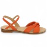 sandale cuir orange grande pointure femme Shoesissime, vue coté