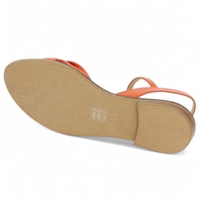 Capucine - Orange summer flat shoes - Sandals large size - Shoesissime