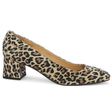 escarpin léopard grande taille femme Shoesissime, vue coté
