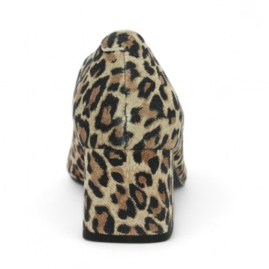 escarpin grande taille bout carré cuir léopard Shoesissime, vue arrière