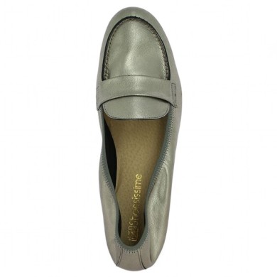 chaussure grande taille élastiquée Folie's femme souple léger argent metallisé Shoesissime, vue dessus