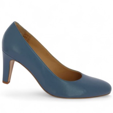 escarpin bleu 42, 43, 44, 45 femme Shoesissime, vue profil