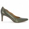 Escarpin pointu femme grande taille bronze-vert  Shoesissime, vue profil