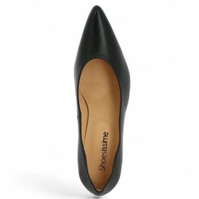 escarpin noir pointu talon fin femme grande pointure Shoesissime, vue dessus