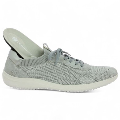 baskets confort grande taille femme stretch gris semelle amovible, vue détails