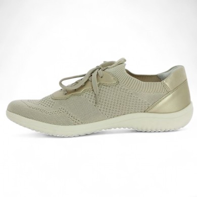 sneakers grande pointure femme tissu doré stretch D1E05-60 Remonte, vue intérieure