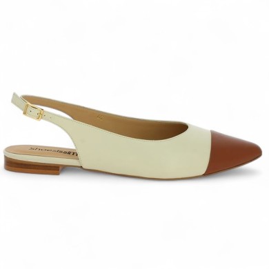 Grace - Pointed beige and camel ballerina - Ballerinas 42, 43, 44, 45 - Shoesissime