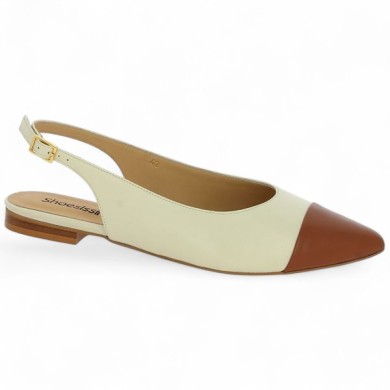 Ballerine beige et camel 42, 43, 44, 45 Shoesissime, vue profil