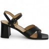 sandale à talon noire cérémonie femme grande taille Shoesissime, vue coté