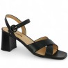 Sandale à talon cuir noir 42, 43, 44, 45 Shoesissime, vue profil