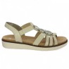 Nova - D2073-60 Sandale beige doré bijoux - Chaussures Remonte femme 42, 43, 44, 45 - Shoesissime