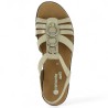 Nova - D2073-60 Sandale beige doré bijoux - Chaussures Remonte femme 42, 43, 44, 45 - Shoesissime