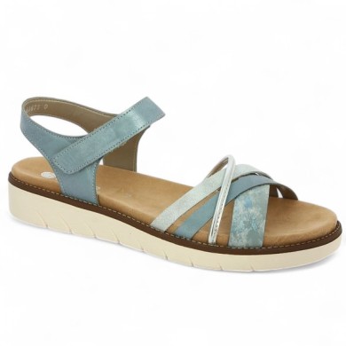 sandale bleu multibrides femme 42, 43, 44, 45 Shoesissime, vue profil