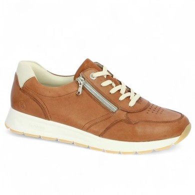 D2G01-20 baskets cuir camel femme grande pointure Remonte, vue profil