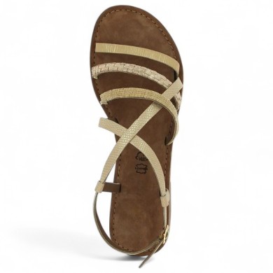 sandales plate brides dorée femme 42, 43, 44, 45 Shoesissime, vue dessus
