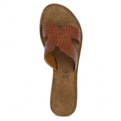 Hella - Mule H brown camel women - Mules large size - Shoesissime