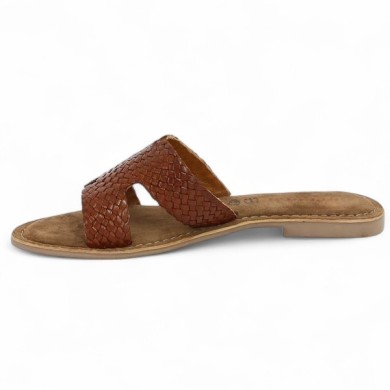 Hella - Mule H brown camel women - Mules large size - Shoesissime