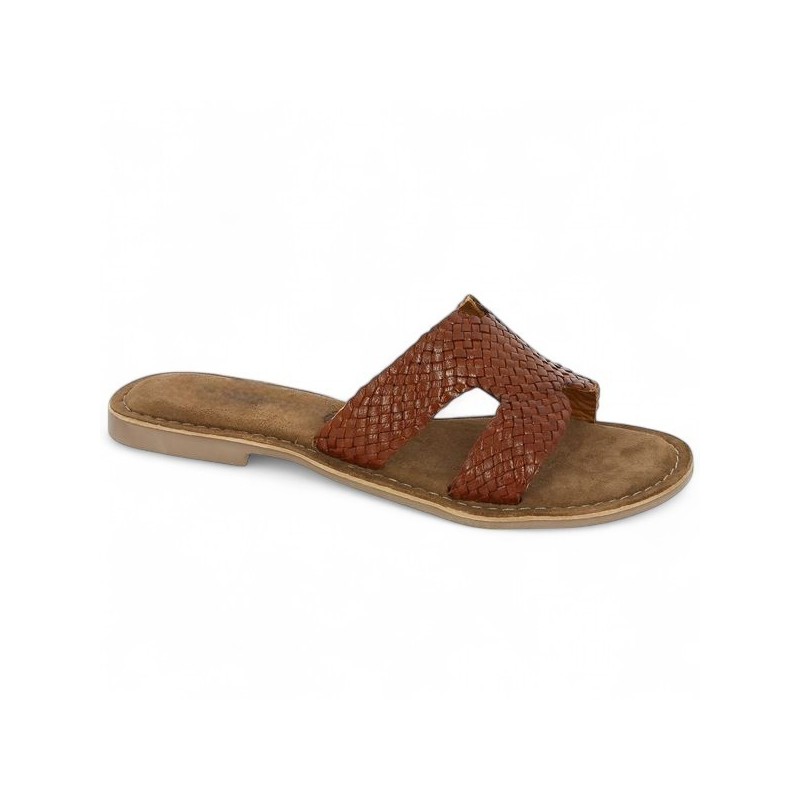 Hella - Mule H brown camel women - Mules large size - Shoesissime