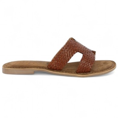 Hella - Mule H brown camel women - Mules large size - Shoesissime