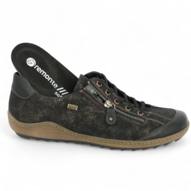 chaussure femme grande taille fermeture éclair Remonte R1402-07 marron Shoesissime, vue semelle amovible