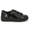 D1C09-00 tennis vernies noire femme Remonte 42, 43, 44, 45 Shoesissime, vue coté
