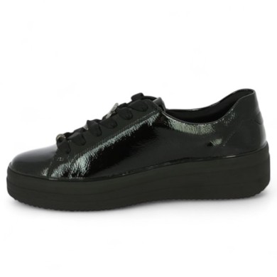 baskets femme grande taille vernis noir et bijoux Remonte Shoesissime, vue intérieure