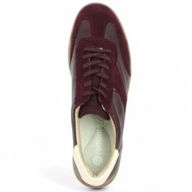 D2C05-33 baskets mode 42, 43, 44, 45 femme bordeaux Remonte Shoesissime, vue dessus