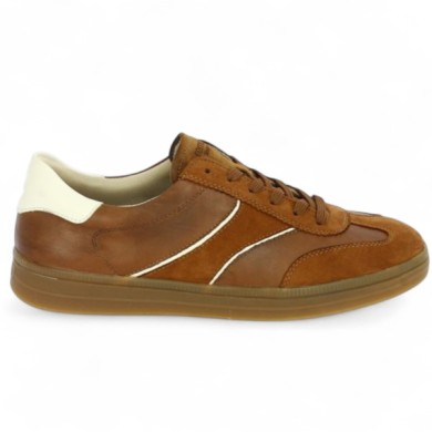 D2C05-24 Baskets Remonte grande pointure velours camel, vue coté