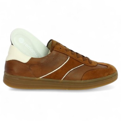 Baskets semelle amovible femme tendance grande taille velours camel Shoesissime, vue détails