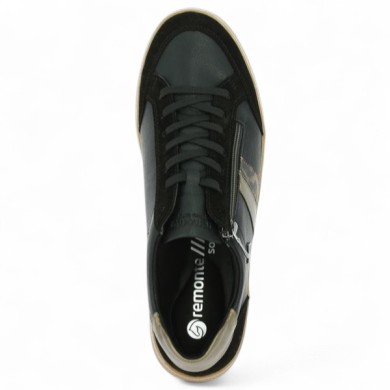 Suzon - Sneakers black and leopard D2C04-03 - Baskets Remonte 42, 43, 44, 45 - Shoesissime