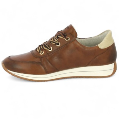 Sneakers Remonte tendance femme grande taille camel lacets fantaisie, vue intérieure