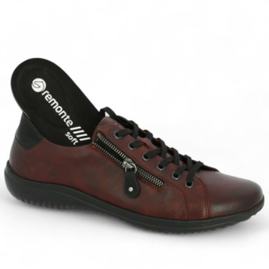 Baskets femme 42, 43, 44, 45 semelle amovible rouge foncé, vue détails