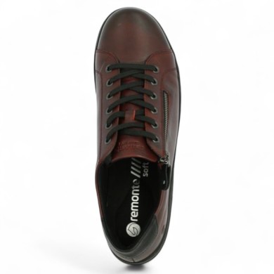 Baskets femme grande taille bout rond rouge foncé Remonte  Shoesissime, vue dessus
