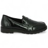 Mocassin confort vernis noir grande taille femme Shoesissime, vue coté