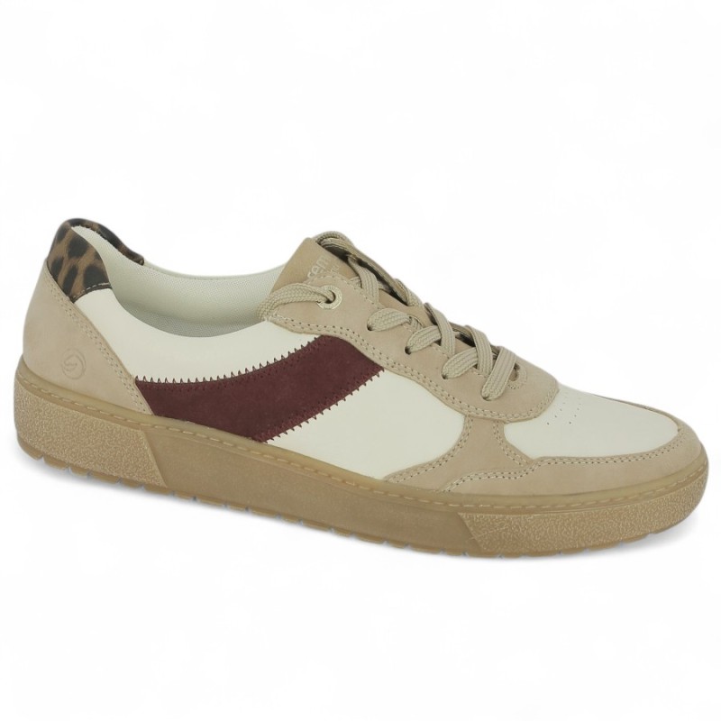 D2T01-60 Baskets écru, leopard, bordeaux 42, 43, 44, 45 Shoesissime, vue profil